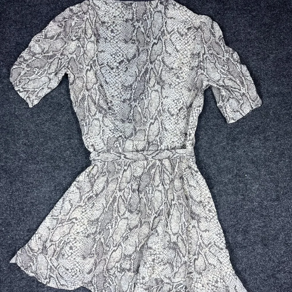 Reformation Dress Monica Wrap Snakeskin Animal Print Womens Small Lined Mini - Picture 3 of 6